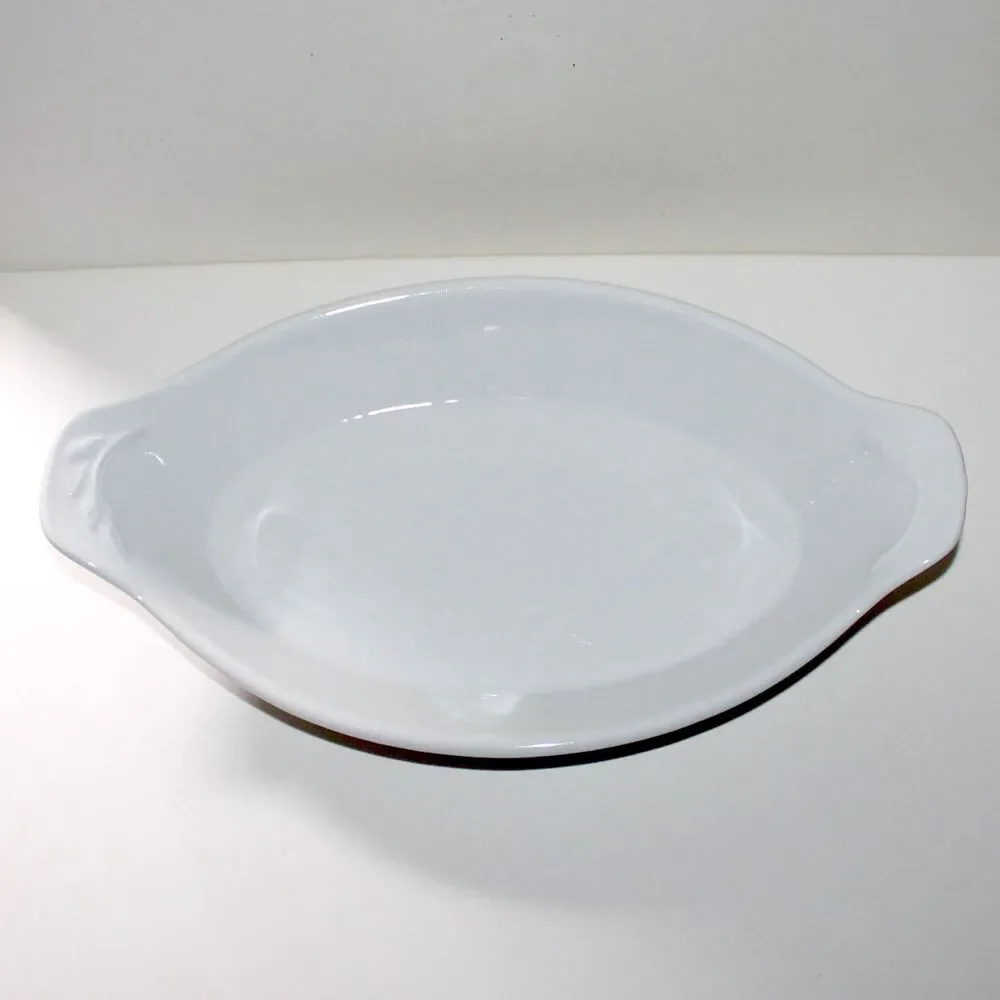 Royal Worcester Baker Gourmet Oven basketweave white England casserole 13.5